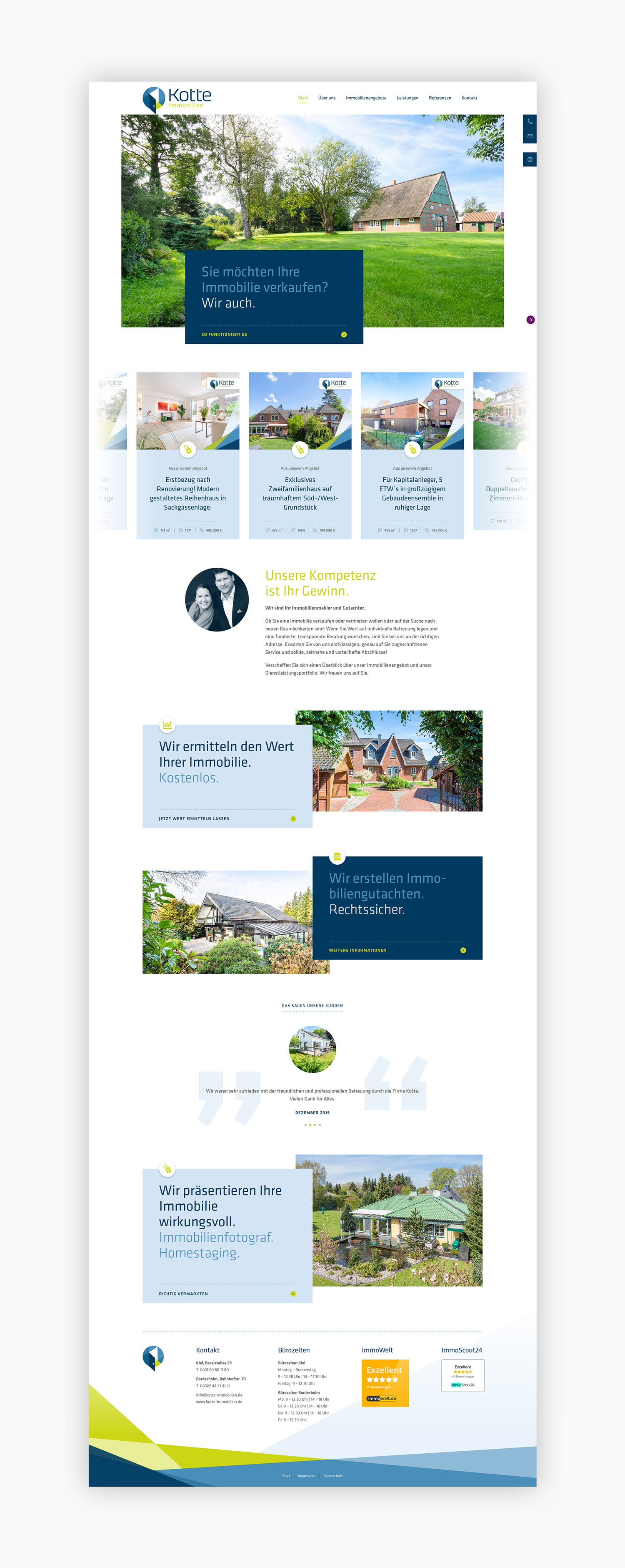 Internetauftritt für Kotte Immobilien