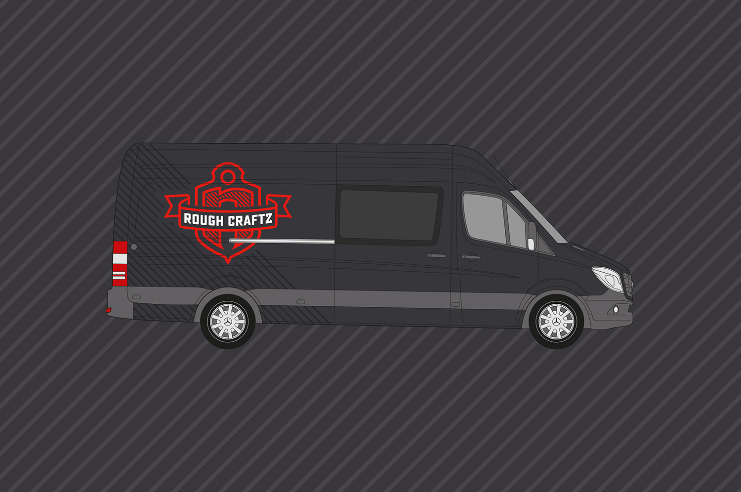 Fahrzeugbeklebung Mercedes Sprinter für Rough Craftz