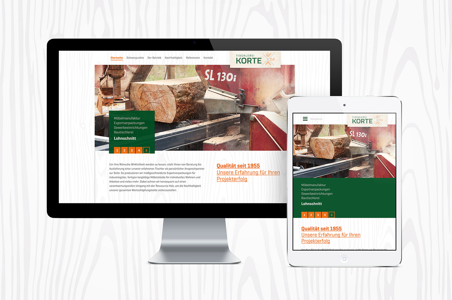 Responsive Webdesign für die Tischlerei Korte
