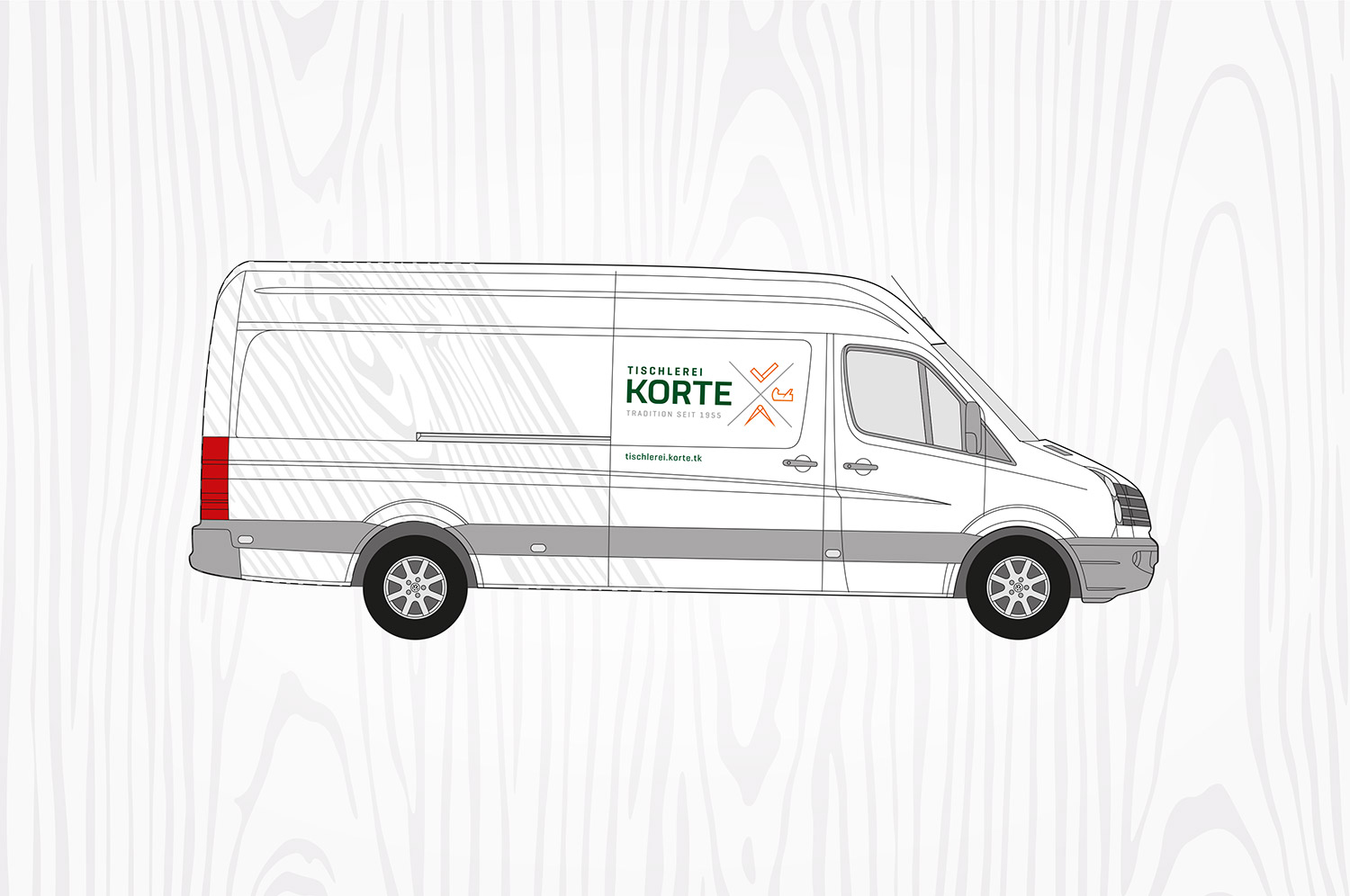 Fahrzeugfolierung für die Tischlerei Korte