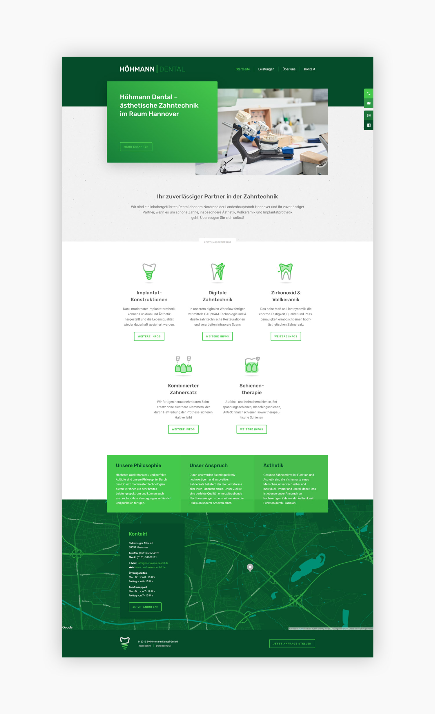 Website Startseite Höhmann Dental