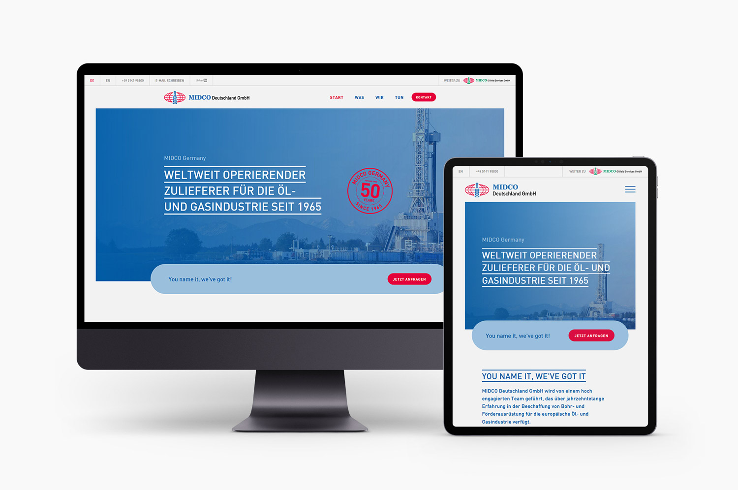 Responsives Webdesign für Midco Germany