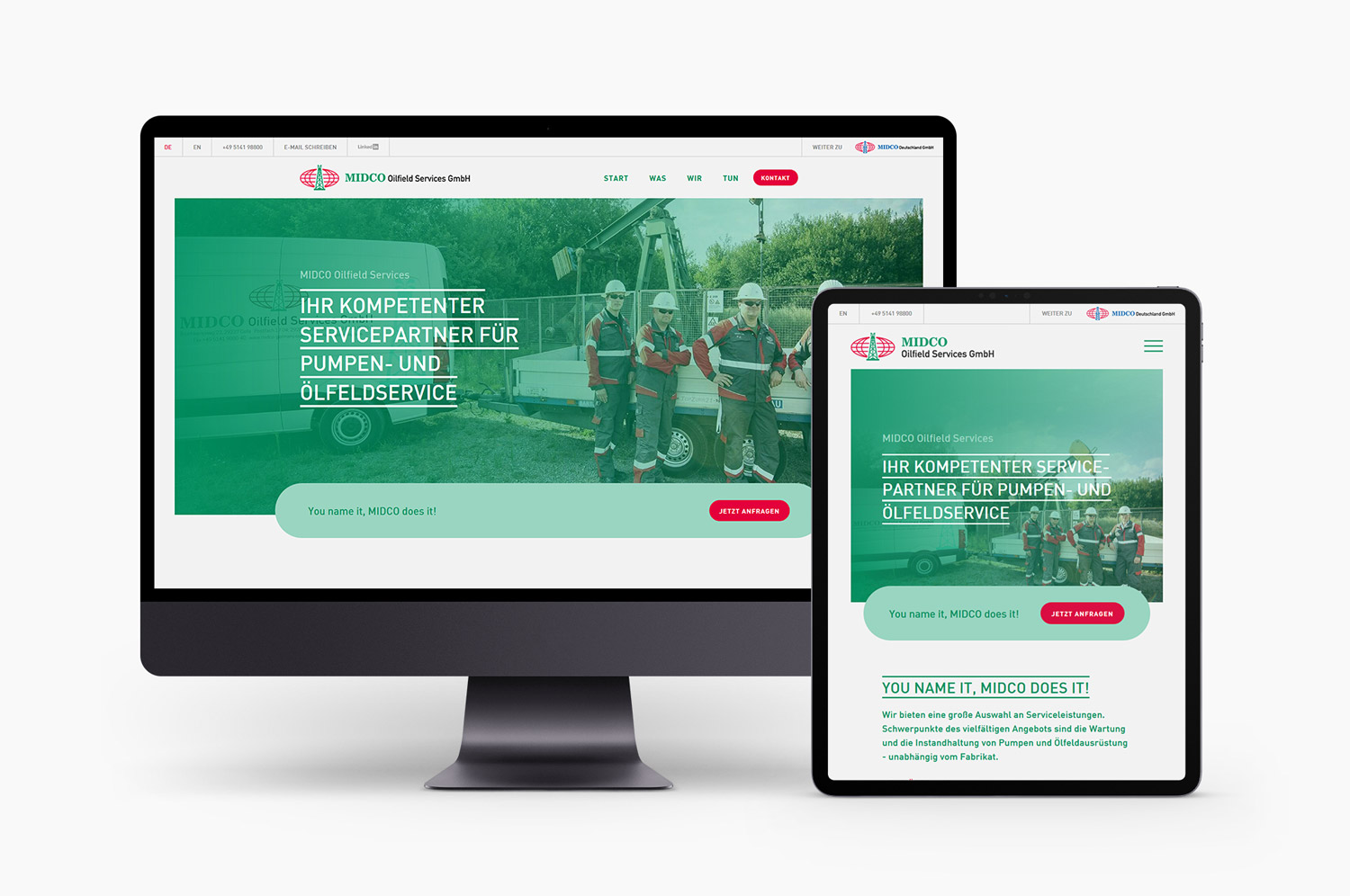 Responsives Webdesign für Midco Oilfield Services