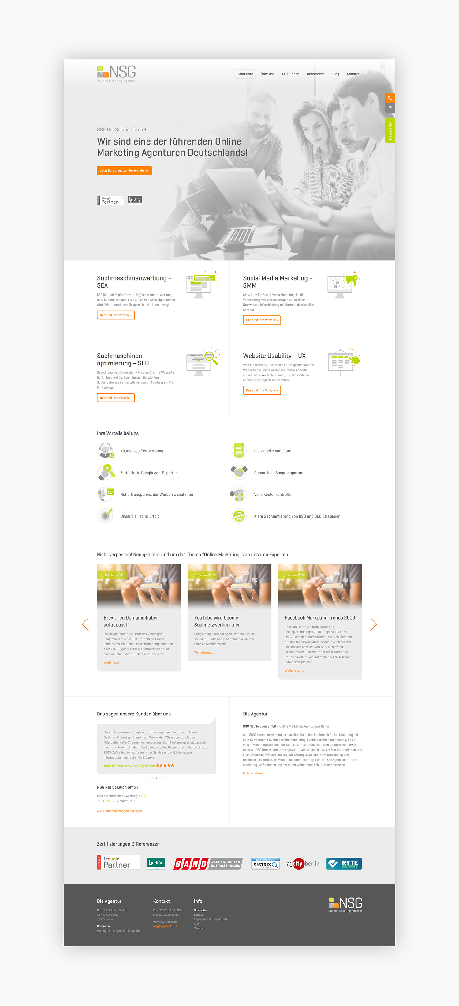 Website für NSG Berlin