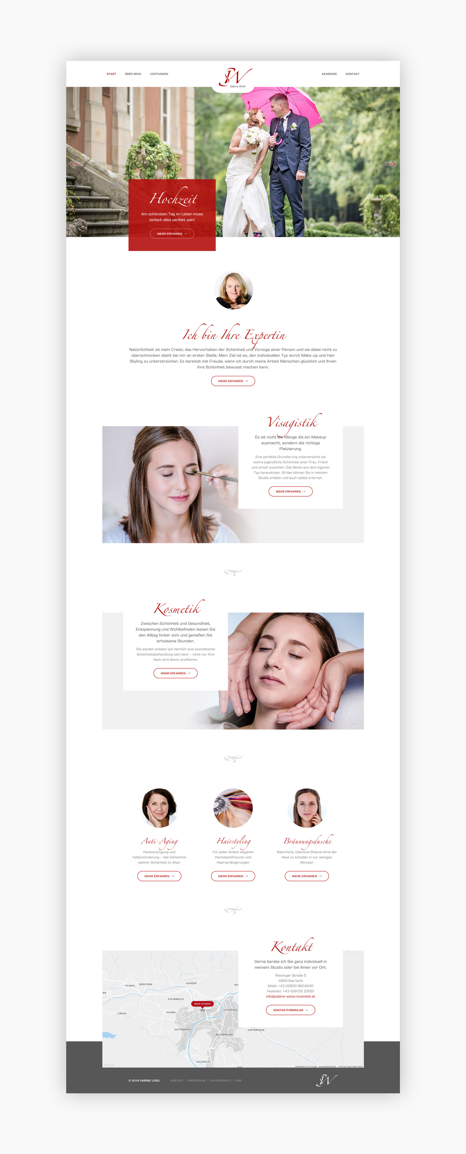 Website für Sabine Weiss Kosmetik & Visagistik